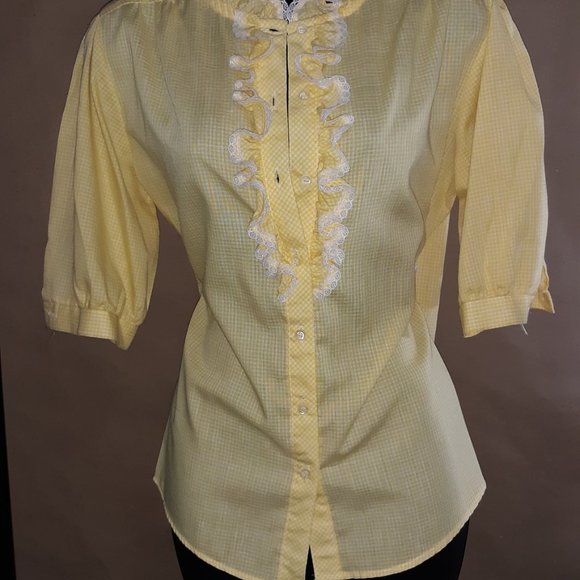 VINTAGE Plaid Button Down Top - Picture 2 of 3